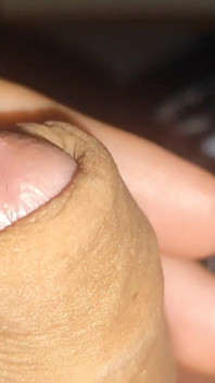 Creamy Pre-cum Slowly Sliding Down the Hole.