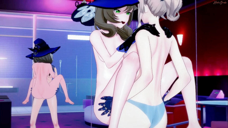 Hentai_Smash: Jean fode Lisa com uma cinta-caralho em um quarto de...