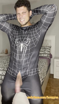 My Big Cock Dont Need Touch to Cum! Spiderman Cums