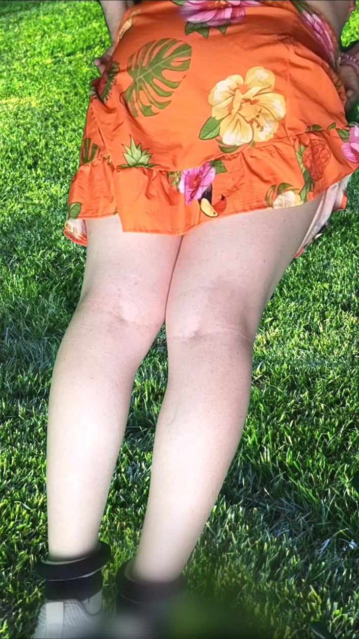 Kitty_Cross: Pretty Country Wife Femboy Mature Orange Dressed Big Booty Masturbating...