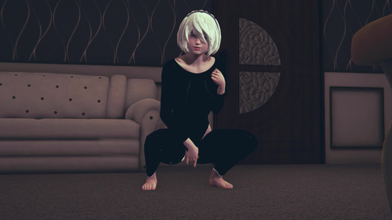 Waifu club 3D: 2B sténá a masturbuje svou kundičku