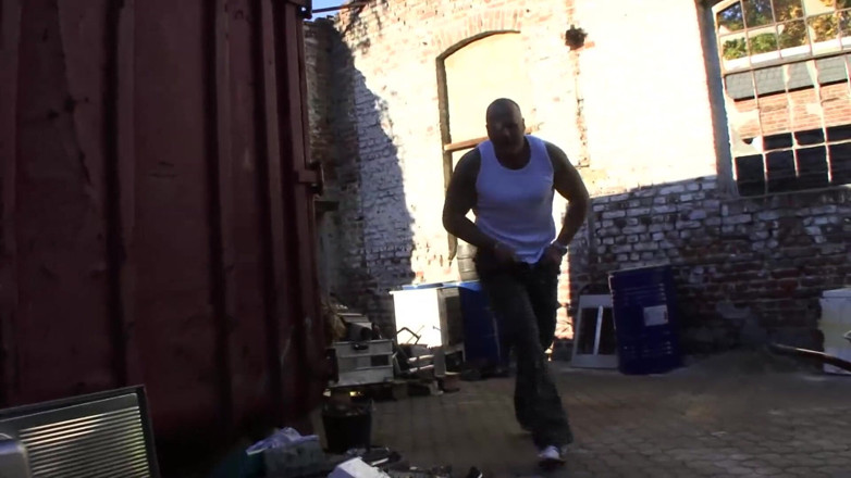 Public Entertainment: Blonde gets picked up in the back yard and fucked