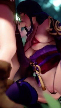 Raiden Shogun Gets Fucked in the Woods and Gets Creampied by Aether Genshin Impact Porn Sex