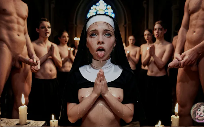 Fap AI: Hot Ai Nun - Blowbang &amp; Gangbang in Church
