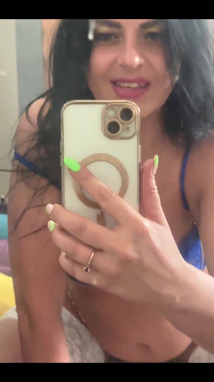 MilfyCalla: Blue Lace Mirror Tease with My Squirt-stained Mirror