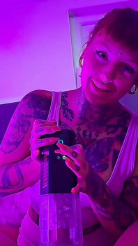Girlfriend Helps Releive Boyfriend Using Cock Masturbator