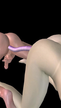 Animerad 3D -porr - vacker tjejrem på knullar asiatisk man sedan dubbel dildo doggy
