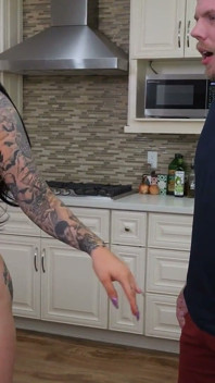 Tatted MILF Stepmom Gets Hard Pussy Pounding in Kitchen! Steve Rickz, Victoria Malfoy