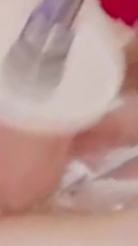 Fucking a Creamy Pussy with a Big Dildo