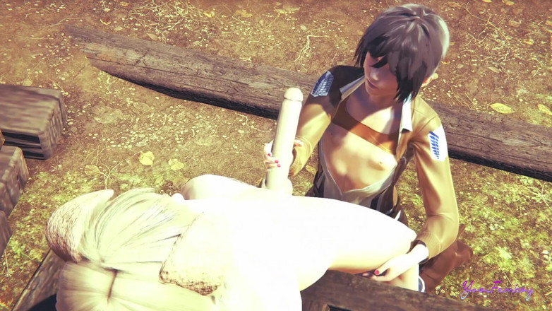 Yaoitube: På Titans Yaoi Femboy - Eren Handjob and Fingering