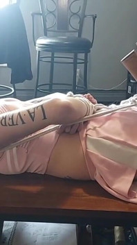 Hogtied Tranny with No Escape