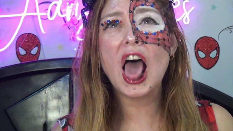 Angel eyes studio: Spider-girl's Extreme Swallowing Challenge! Huge Edible Spiders