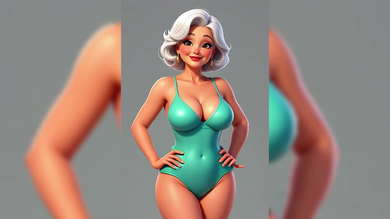 AI Porn: Topless Granny Animation