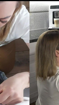 내 바람난 남편 듀얼 카메라를 위해 황소 정액으로 커피