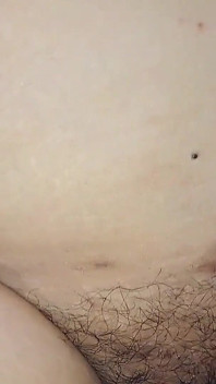 WildEnglishBBW BBC rubbing his cock on my hairy pussy creampie