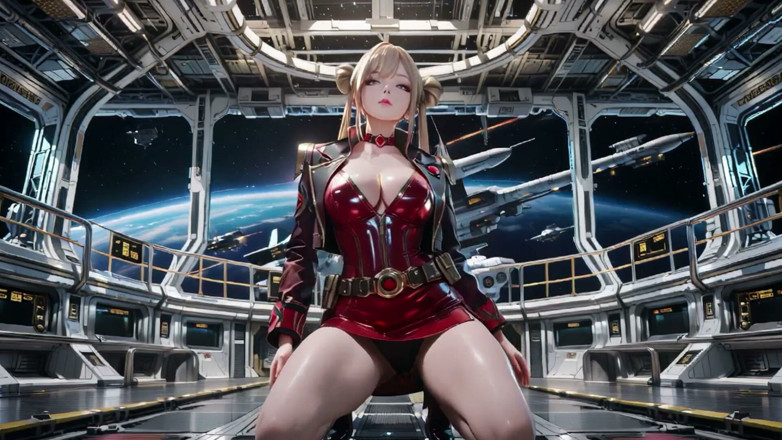 Seraphina Vale: Starship Red Armor - การจ้องมองส่วนตัวของผู้บัญชาการผมบลอนด์!