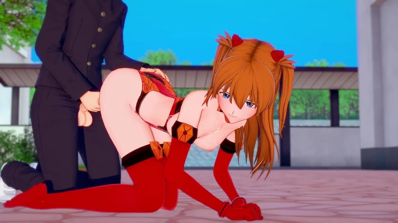 Wraith ward: Asuka doggy style : Neon Genesis Evangelion hentai parody