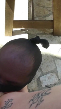 Big Titted Petite Brunette Pisses Skinny Masked Guy in Mouth