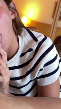 Agatha Vega Gives a Tasty Blowjob to Christian Clay Who Cums on His Face
