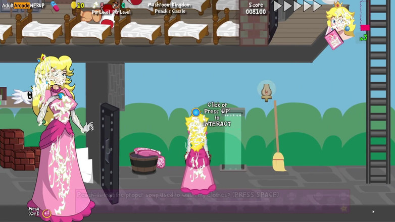 LewdArcade: Mario saknas! - Super Mario Parody Porr spel [del 03] Princess Peach Gangbang...