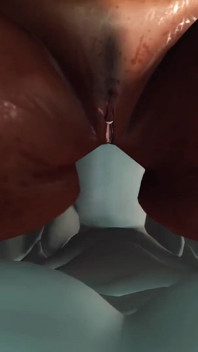Een sexy jonge rondborstige zwarte vrouw heeft harde anale seks met een seksrobot in Medbay