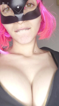 Observe My Passionate Self-pleasure with a Kitty Mask and Big Tits