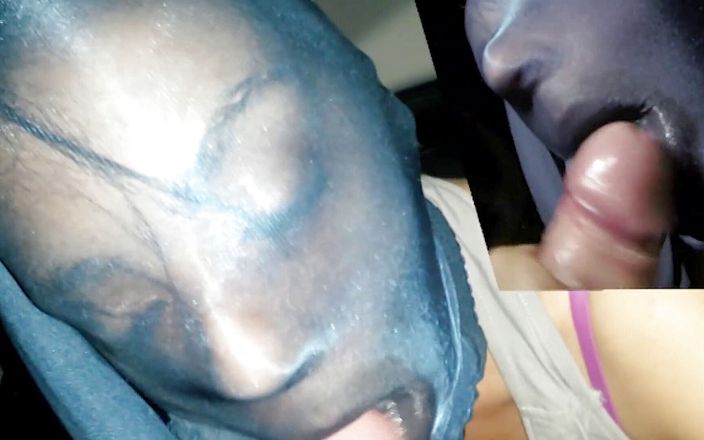 Nylon Xtreme: Pipe dans la voiture avec masque en nylon