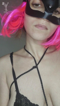 Discover My Desire with My Kitty Mask and Natural Tits