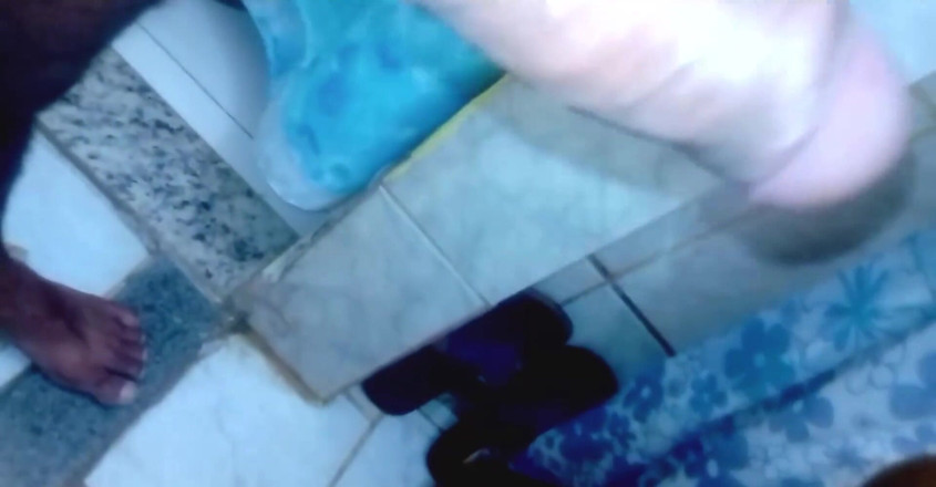 Couple 2 Black: Video 097 Pissing on Him for The First Time