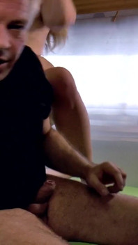 Hot German blonde takes a ride on huge dick