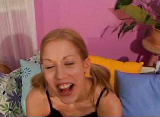 Cryptostudios: Small tits petite blonde teen sucks Stepdaddy's friend huge cock