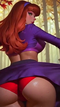 섹시한 엉덩이 빨간 팬티를 튀기는 스쿠비 두의 Daphne Blake