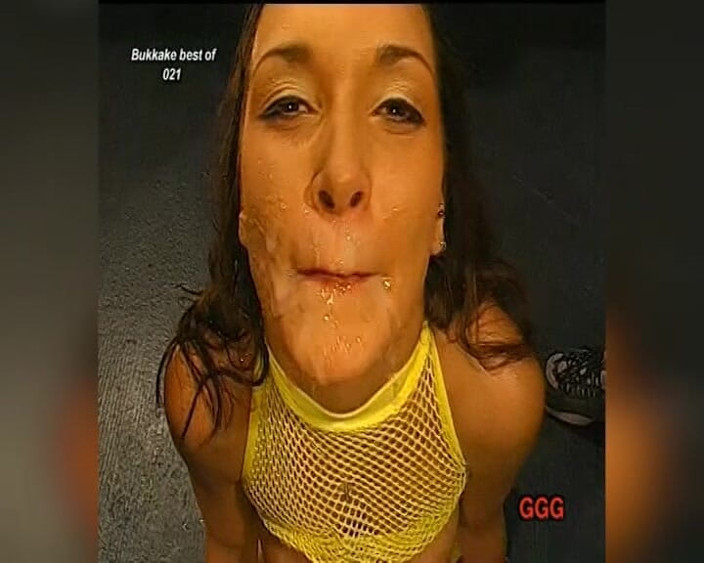 GGG John Thompson OLD STYLE: Ggg - pelacur bukkake telan sperma di pesta seks gangbang