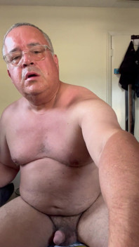 Old Man Nude in Bedroom