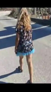 Mel yol kenarında yürüyor