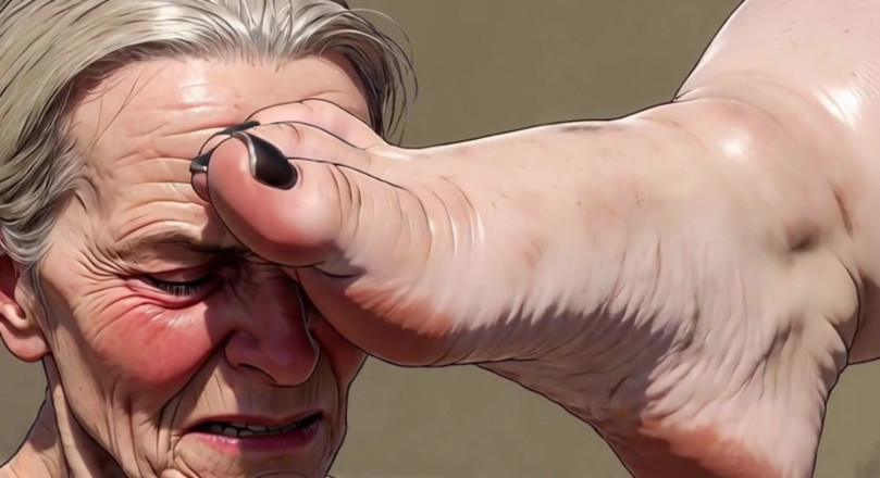 YOUR BEST FANTASY: Vecchia nonna succhia i piedi grassi di una bbw - adorazione...