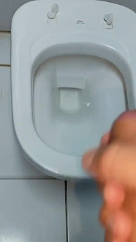 Waste of Cum Inside the Toilet.