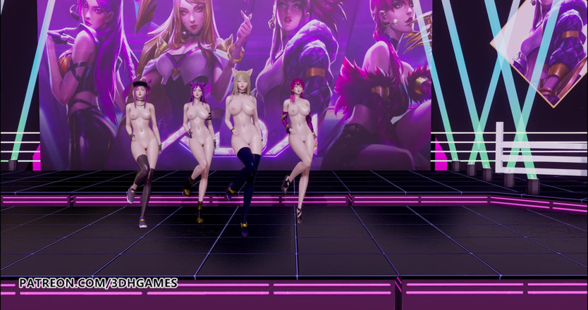 3D-Hentai Games: Girls day - Qualcosa di danza nuda Ahri, Akali, Evelynn, Kaisa 3D...
