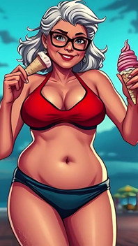 Cartoon bikini reife (nicht-nackt)