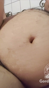 Fat Obese Masturbating While Eating