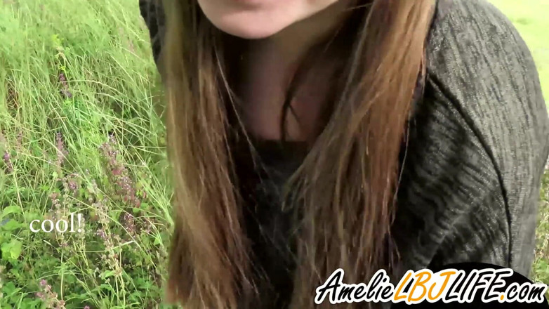 Amelie Dubon: Geile freundin, tiefer blowjob, schwanz, beste freundinnen in der natur -...