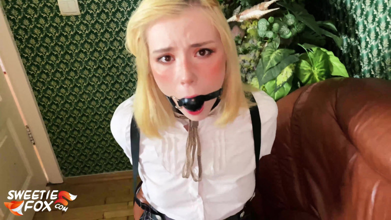 Sweetie Fox: Bondage babe deepthroat and hardcore pussy fuck - cumshot POV