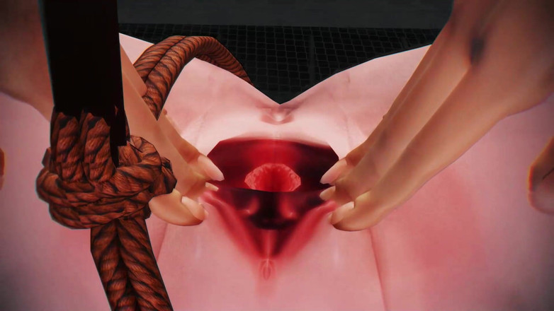 Smixix: Svázaná Hentai bondage kouření typ Lo Mmd 3D hnědá barva vlasů...