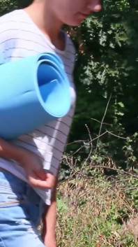 Sexy Teen Goes to Forest to Strip and Play with Herself