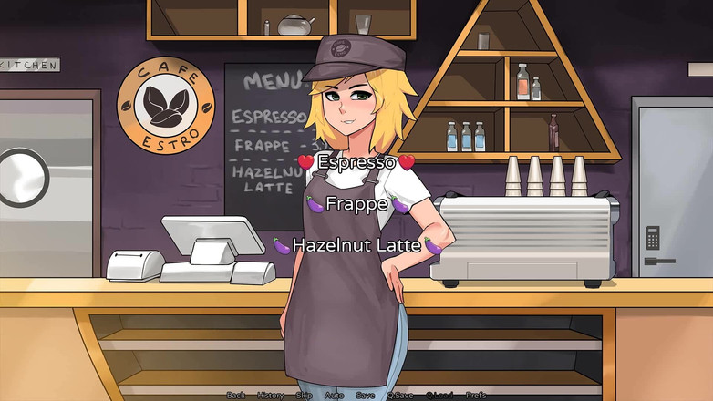 Futavision: Hazelnut Latte: розпусна фута бариста робить мінет у туалеті, який закінчився великим вибухом сперми в роті - епізод 1