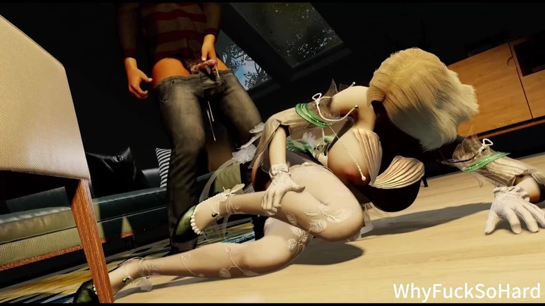 Why fuck so hard: 3D Sexy Japanese Cosplay Model Cheating with Big Old Dick