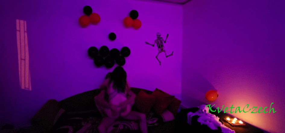 Kveta Czech: Halloween Surprise with Girl Tied with String and Haunted Camera