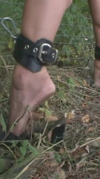 Humiliating whipping with masked girl