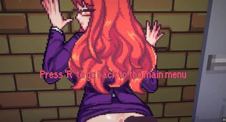 Cumming Gaming: Beste Hentai Pixel sexszene mit einem rothaarigen mädchen mit brille...