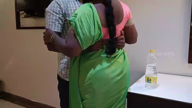 Luxmi Wife: Friend's Stepmom Fucking in Green Saree with Subtitles -1